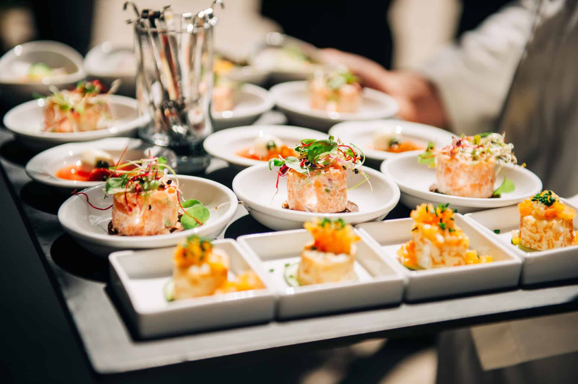 Canapés and small dishes for a Cotswolds event