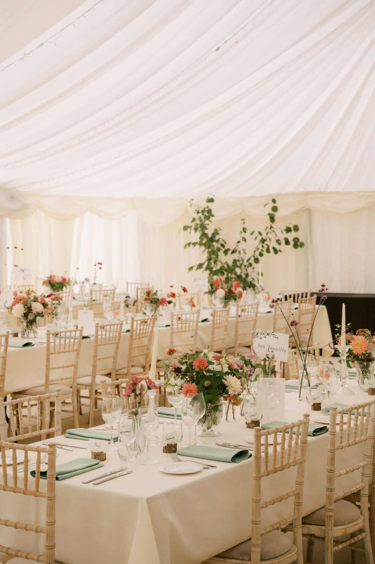 Wedding catering all laid up in the Cotswolds